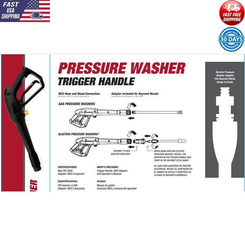 Pressure Washer Trigger Handle Universal Fit 3300 PSI Safety Lock Adapter New - Picture 2 of 6