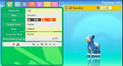 Pokemon Strahlender Diamant & Leuchtende Perle 6IV Shiny HOUNDOUR MAX EVs