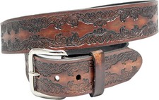 geprägter Wechselgürtel Schnalle Buckle Belt Made USA Harley Biker Western Rose