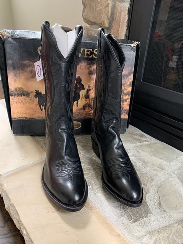 Old West Mens Leather Boots Size 12 EE 