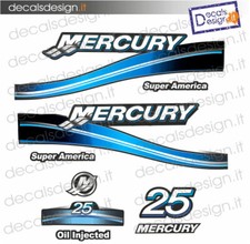 Adesivi motore marino fuoribordo Mercury Super America 25 cv personal stickers