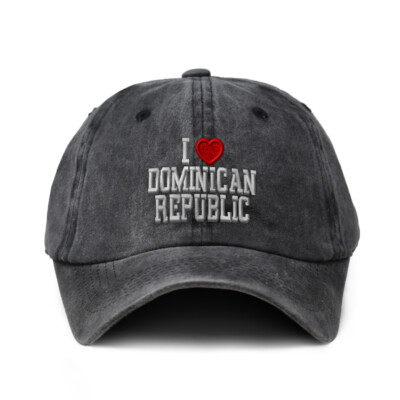 Soft Washed Baseball Cap I Love Dominican Republic Dad Hats for Men & Women