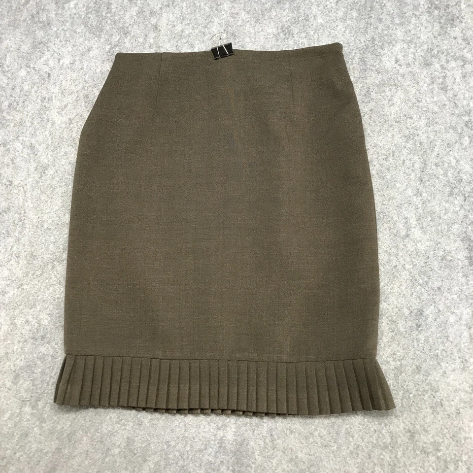 Юбка Alfani женская размер 6 боковая на молнии коричневая прямая плиссированная подол предметы первой необходимости для карьеры - Изображение 2 из 4