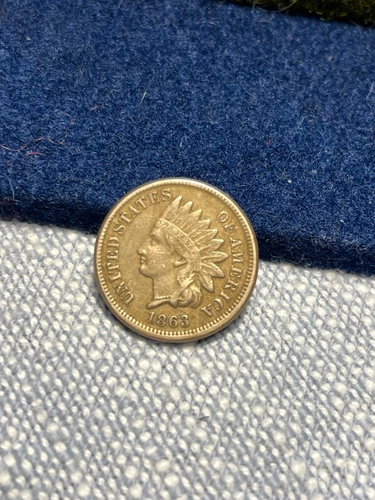 (#101187) Indian Head Cent: 1863.  Fine/VF