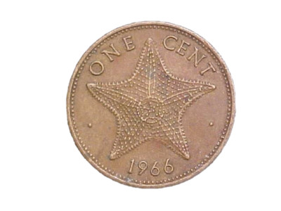 1966 Bahamas Island One Cent Elizabeth II KM# 2 - Very Nice Circ! - c3909xux