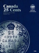 Whitman Blue Folder For Canada Canadian 25 Cent Coin Vol 2 1911 1952 Album 2482