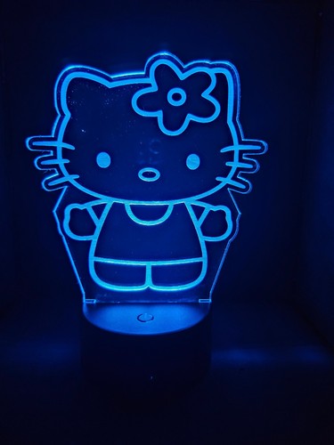 Hello Kitty 3D LED Night Light 16 Color Changing Acrylic Decor W/ Remote - Picture 2 of 11