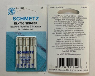 SCHMETZ ART 1840F - SERGER OVERLOCK MACHINE NEEDLES-COMBO PACK--2 PACKS 