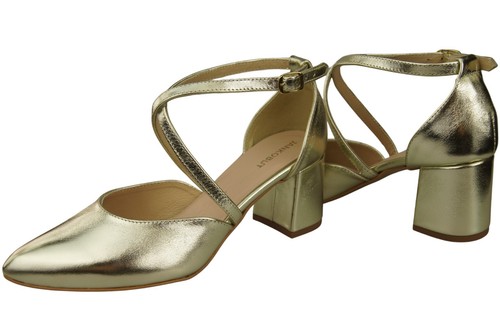Sandalias de mujer con tacón estable de piel natural 218 - Imagen 6 de 119