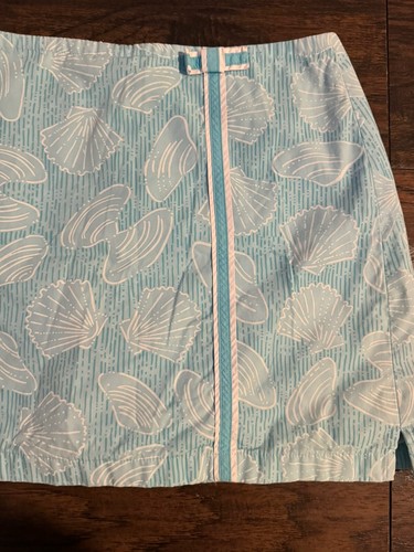 Vintage Lilly Pulitzer Shell Blue Skort Skirt Girls Size 14 90s - Picture 2 of 6