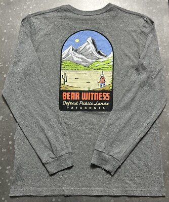 Patagonia Responsibili-tee L/S Bear Witness Defend Public Lands Shirt Sz S