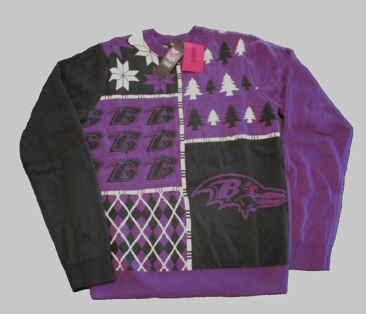 National Football League football Baltimore Ravens Ugly Christmas Sweater Men's SMALL