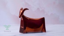 Handmade Ceramic Goat Sculpture (Copper Color)