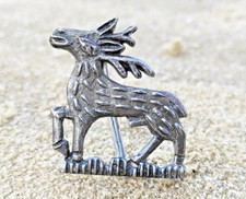 Medieval Deer Heraldic Badge, 14th Century Pewter Jewelry, Pilgrim Badge Deer