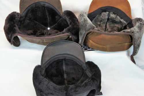 3 colors 100% REAL Sheepskin Shearling Leather Trapper Hunting Aviator Hat M-3XL - Picture 11 of 15