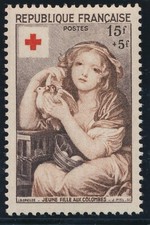 TIMBRE FRANCE 1007** Croix Rouge  1954