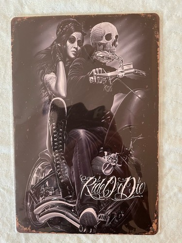 Ride to Die Blechschild 20x30cm Retro Nostalgie Vintage Geschenk 