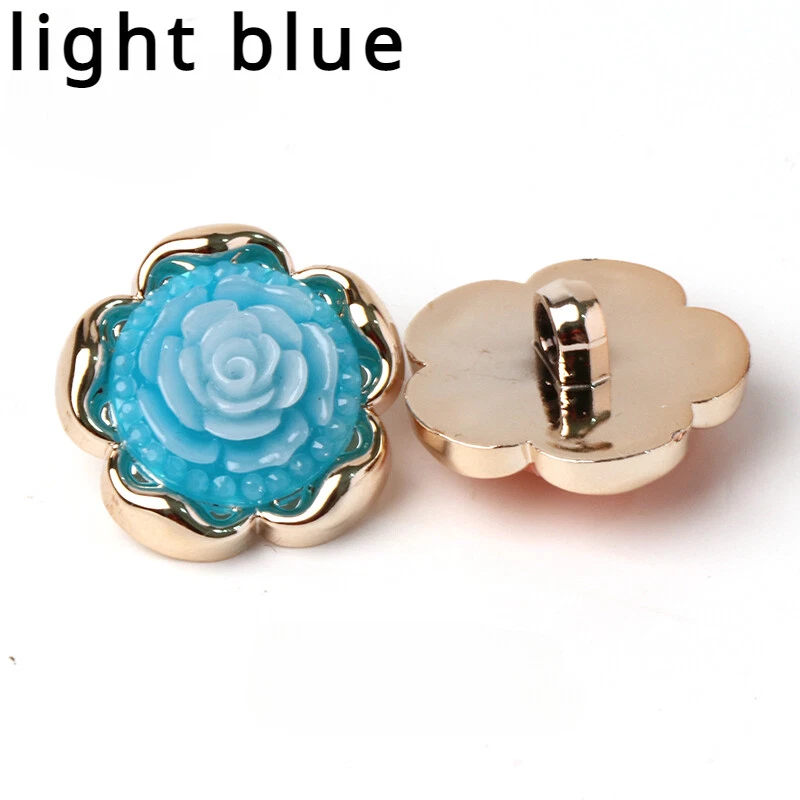 8pcs Rose Buttons Flower Craft Sewing for Costume Cardigan Sweater Decoration - Image 3 of 4