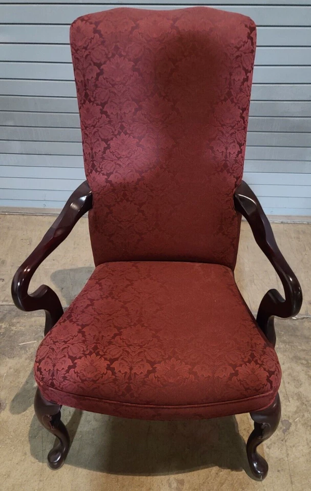 Silla con brazo rojo cuello de ganso caoba muebles de cristal hecha en Highpoint NC Foto 2 de 4