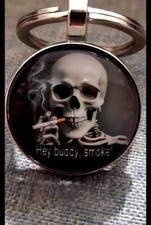 Ausgefallener Schlüsselanhänger - Hey Kumpel, Rauch… Skelett Schlüsselring Neu