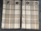 Dunelm Lovely Highland Woven Check Eyelet Natural / Beige Curtains  168x228CM