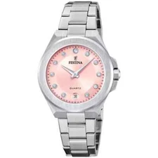 Festina Mademoiselle F207002 Stainless Steel Pink Analog Quartz Dial Watch 33 mm