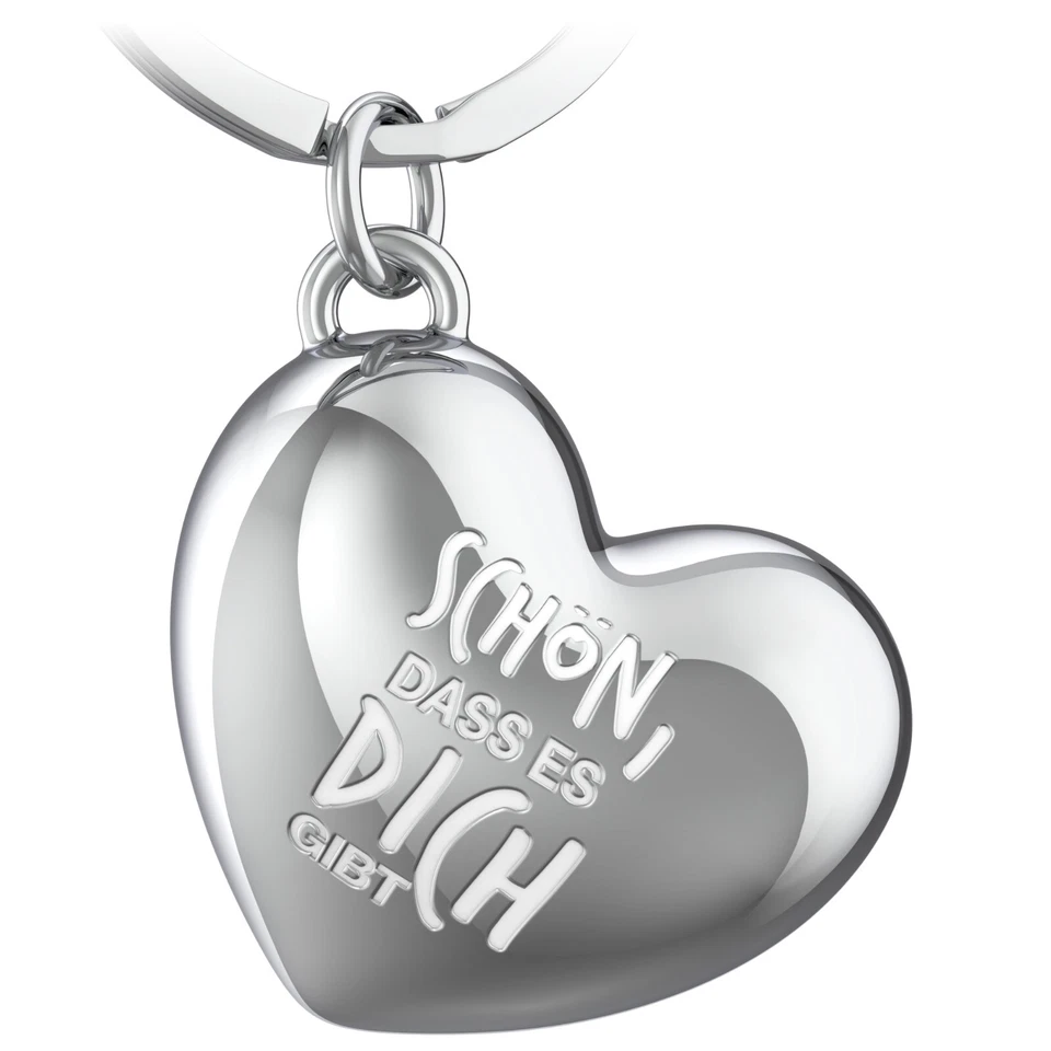 FABACH Herz Schlüsselanhänger mit Gravur - "Schön dass es dich gibt" - Glücksbringer