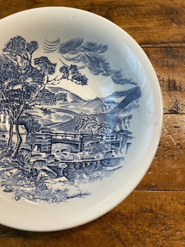 Enoch Wedgwood “Countryside” Blue and White Cereal/Soup Bowl Made in England - Picture 6 of 14