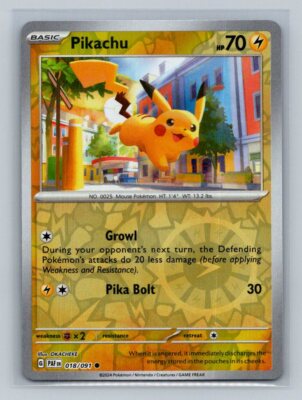 Pikachu SV: Paldean Fates 018/091 Near Mint NM Reverse Holo | eBay