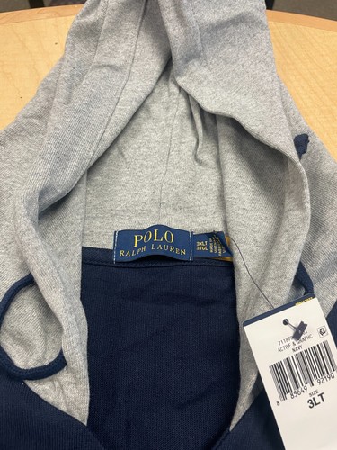 Polo Ralph Lauren 3XLT "Polo" Logo Baseball Jersey Felpa con Cappuccio Nuova con etichette $188 - Foto 5 di 8