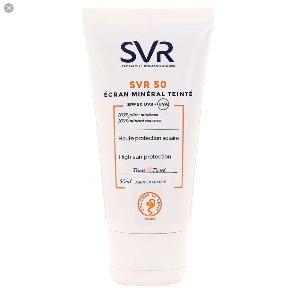 Crème solaire minérale teintée SVR Ecran Svr 50 peau sèche à très sèche FPS 50 - Photo 2/2