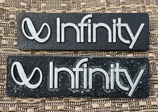Original Pair (2) Infinity SM 150 LOGO METAL BADGES 3.75" x 7/8"