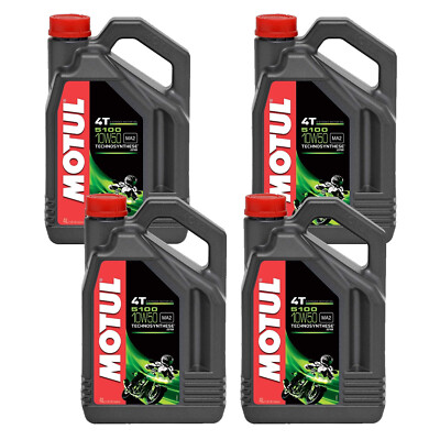 Motul 5100 10W-50 4T 4-Stroke 16L Technosynthese Motor Oil 4 x 4L 104076