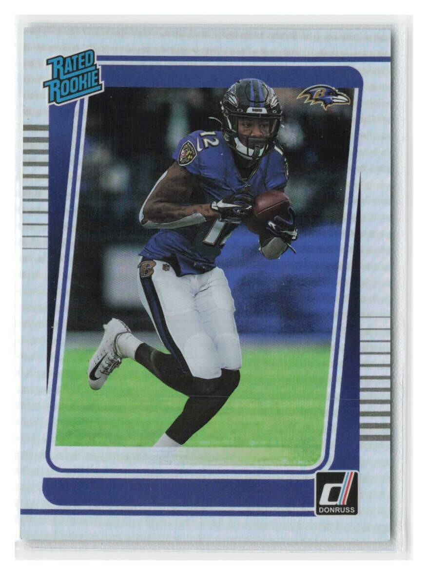 Rashod Bateman 2021 Donruss No Name Rookie RC SSP #265-BAL RAVENS