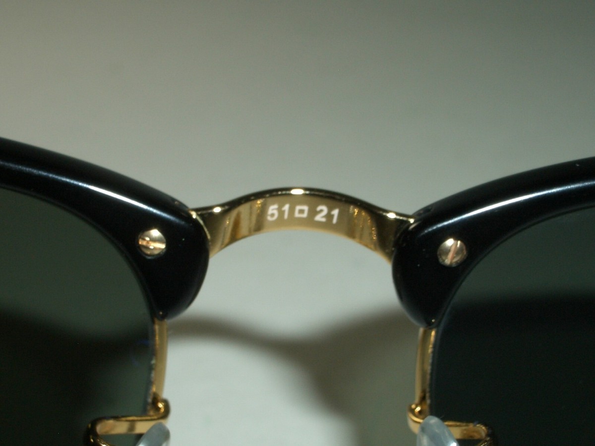 51[]21mm RAY BAN RB3016 901/58 BLACK/GOLD POLARIZED CLUBMASTER