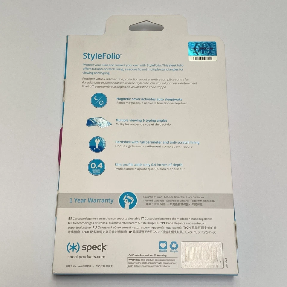 Speck Stylefolio Tablet Case iPad mini 4 Playa Geo Fuchsia Beaming Orchid Pink - Image 4 of 4