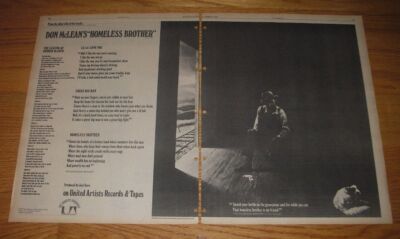 1974 Don McLean Album Homeless Brother Advertisement