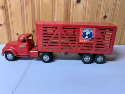 Tonka Livestock Hauler Transport Truck pressed steel 1954 55 with extra  chasis