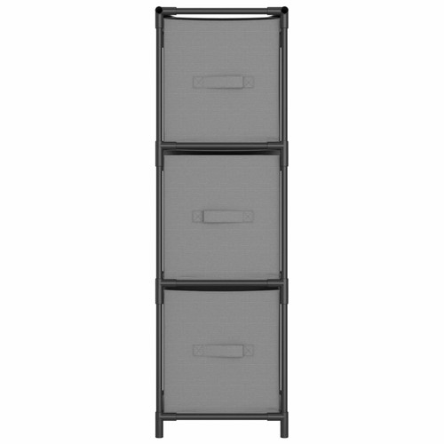 ShCuShan Storage Cabinet with 3 Fabric Drawers Grey 34x34x101 N4P1 - Picture 3 of 8