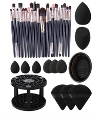 20pcs Makeup Brush Set Brush Storage Stand Makeup Puff Sponge Brush Bristles