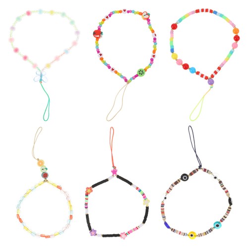 6 Pcs Mobile Phone Charm Pendant Rope Birthday Gift Detachable Phones Chain