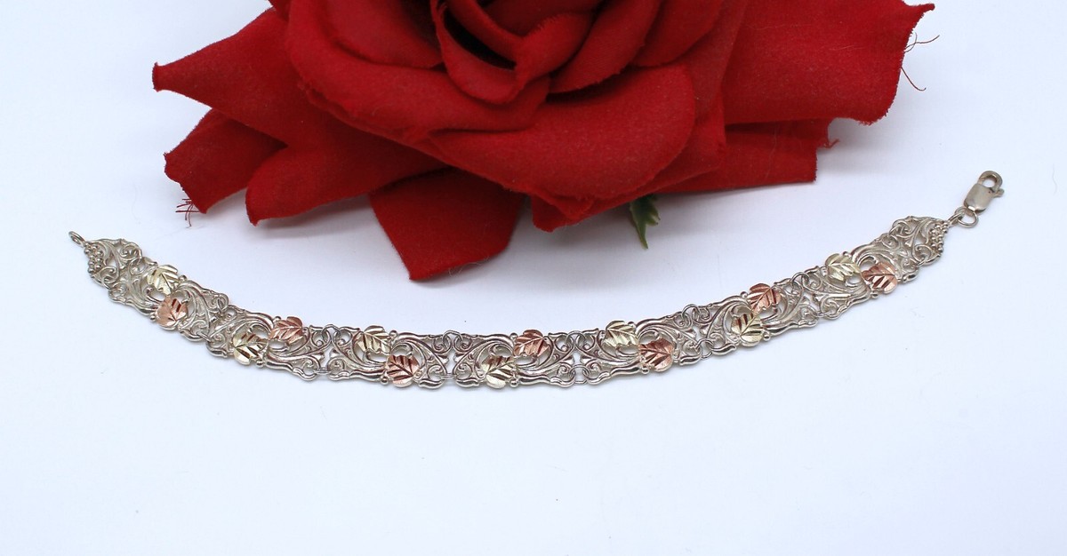 Sterling Silver 12k Gold Black Hills Gold 12.33g CCO Bracelet CAT