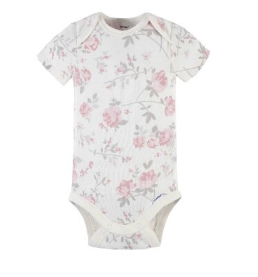 Gerber Baby Girl Modern Moments 1-Piece Floral Bodysuit Size 0-3M