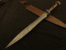 ROMAN GLADIUS HISTORICAL CUSTOM MADE DAMASCUS STEEL BLADE, DAGGER WARRIOR SWORDS