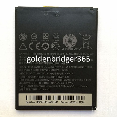 Original Battery BOPL4100 For HTC Desire 526 526G+ D526H 3.8V 2000mAh - 第 1/5 張圖片