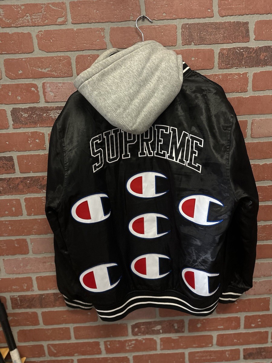 ジャケット・アウター Supreme Hooded Satin Varsity Jacket XXL Buy Supreme x Mitchell & Ness Lined Hooded Satin Varsity Jacket
