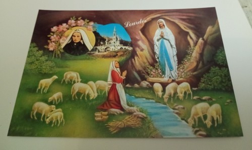 Postal Virgen de Lourdes La Basílica y la Adoración N⁰ 109 D - Imagen 1 de 2