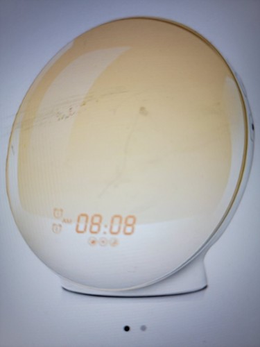 Wake-Up Light,Dual Digital Alarm Clock w/FM,7 Colored Sunrise+Sunset,7 Sounds
