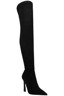 Steve Madden Laddy Women's Over The Knee Boot Black Faux Suede US Size 5.5 M