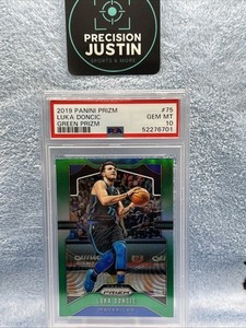 2019-20 Prizm Luka Doncic Green Prizm #75 PSA 10 Mavericks